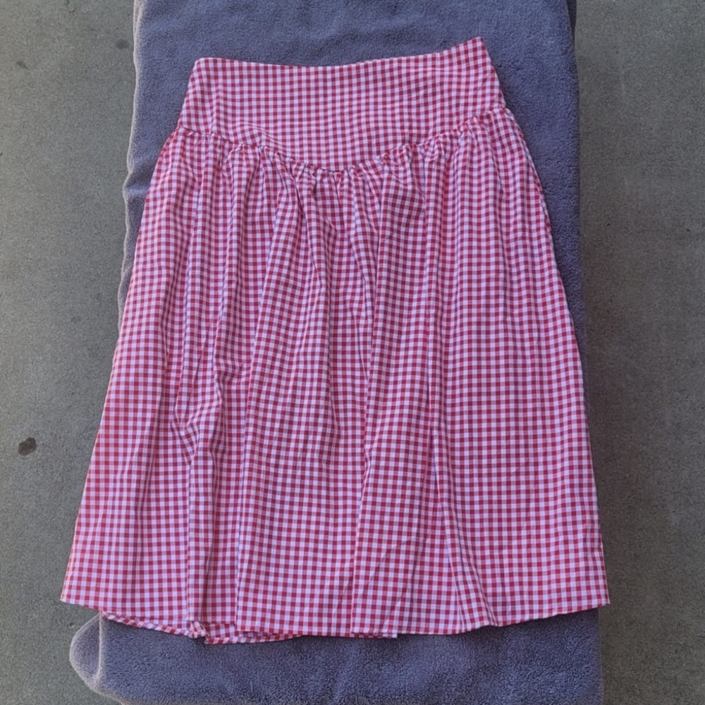 Cider Red Gingham A-Line Skirt